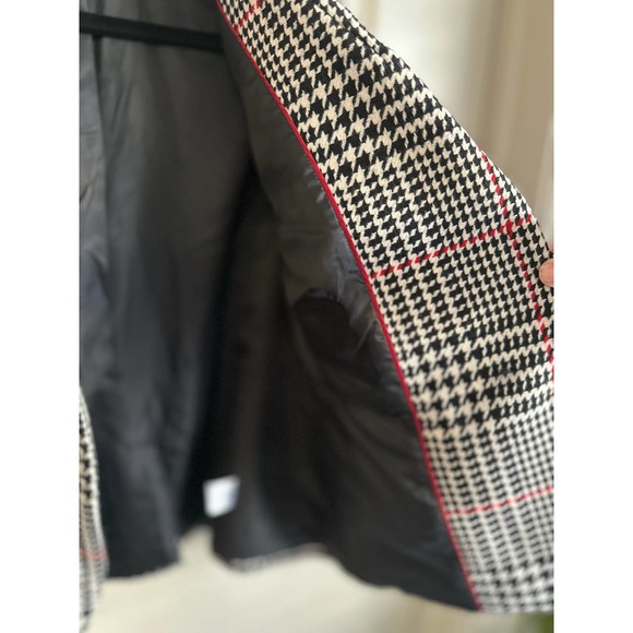 Talbots Wool Blend Black White Houndstooth Jacket Sz 10 - Picture 8 of 13